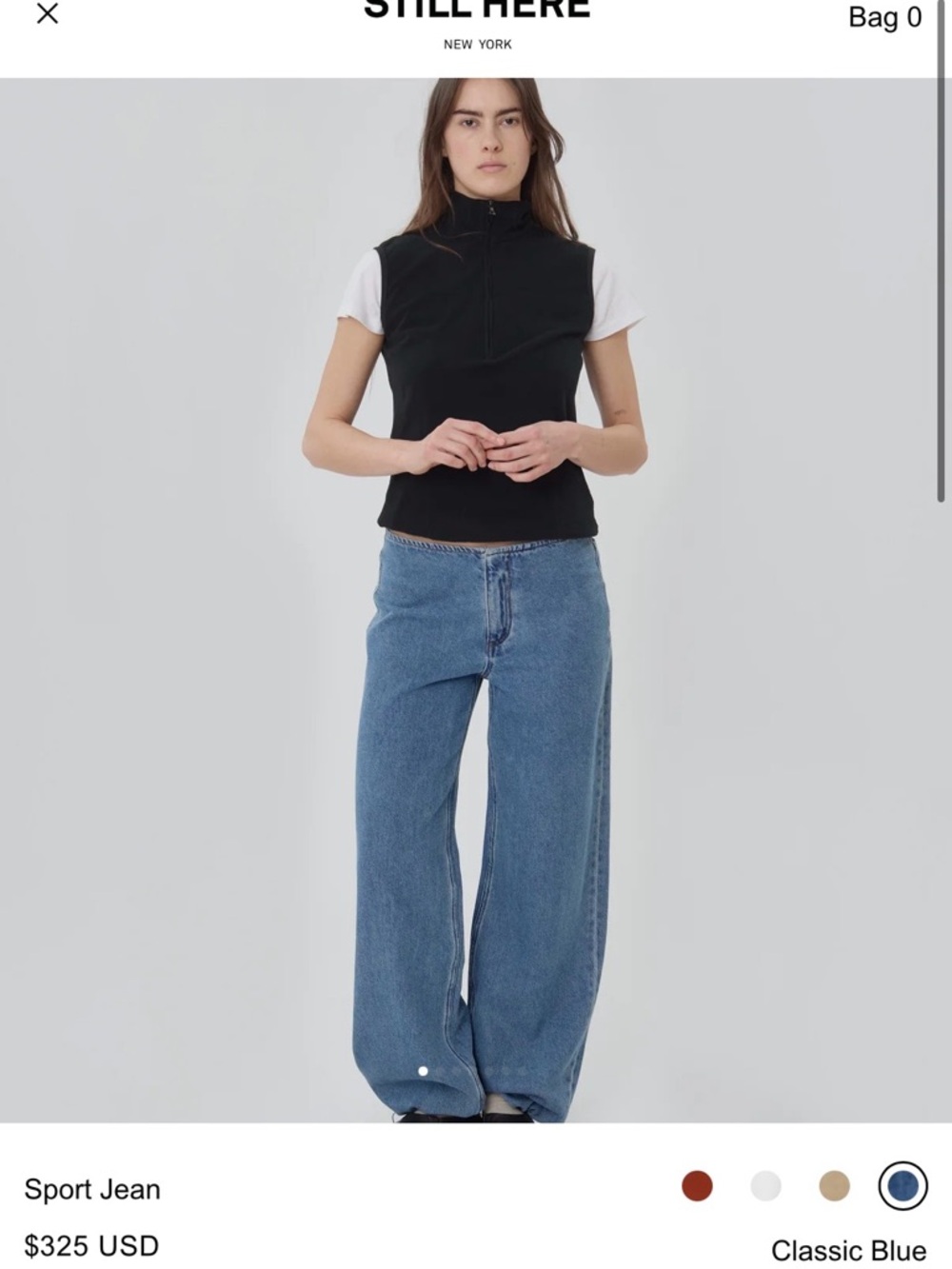 Still Here Classic Blue Wide-Leg Sport Jean